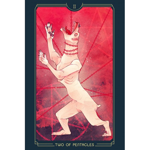 A4 Print, Terror Tarot - The 2 of Pentacles